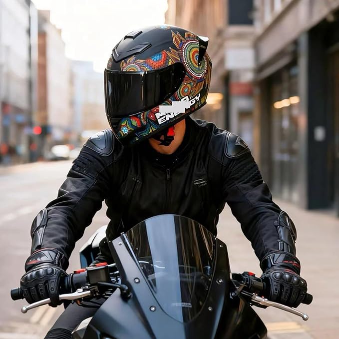 Full Face Motorcycle Helmet Racing Motocross Helmets with Pinlock Compatible Clear&Tinted Visors DOT Model Approved Street Bike Helmet