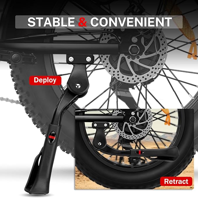 Adjustable Bike Kickstand Heavy Duty Rear Mount Kick Stand for 40mm 24-29 Inch Aluminum Kickstand for Adult Kids Bike Mountain Bike Ebike Mini Bike Electric Dirt Bike MTB