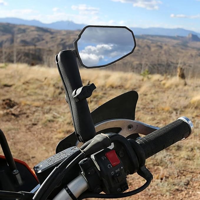 Adventure Motorcycle Mirrors, Foldable Motorbike Rear View Side Mirror with 7/8" Handlebar Mount 8mm 10mm Screws, Universal Motorcycle Mirror Fit for Scooter Moped Dirt Bike Quad Scooter Electric Bike