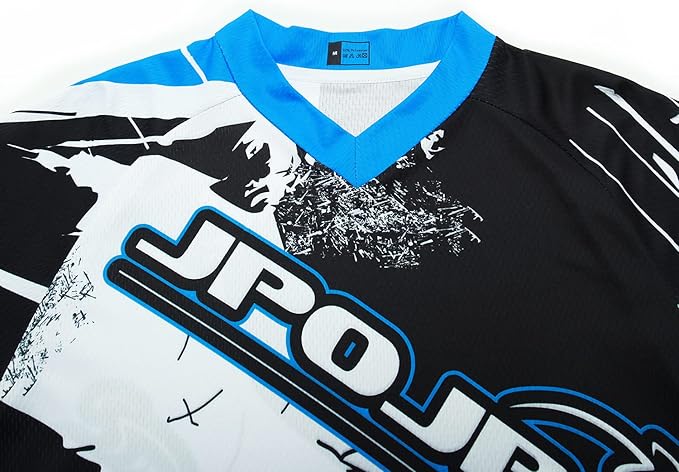 JPOJPO Men's Mountain Bike Jersey Long Sleeve MTB Off-Road Racing Downhill Motocross Shirts Quick Dry&Moisture-Wicking Tops