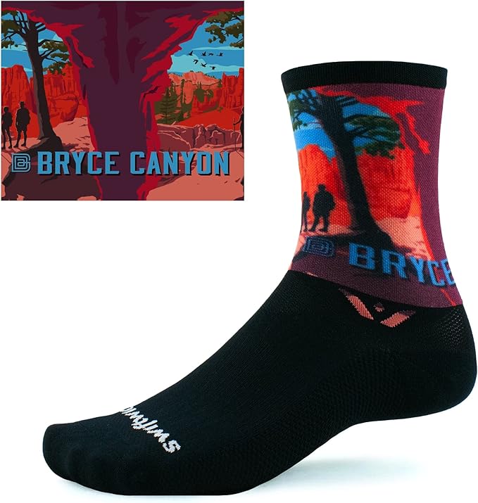 Swiftwick VISION IMPRESSION Crew, National Parks/States Edition, Running, Hiking and Cycling Socks
