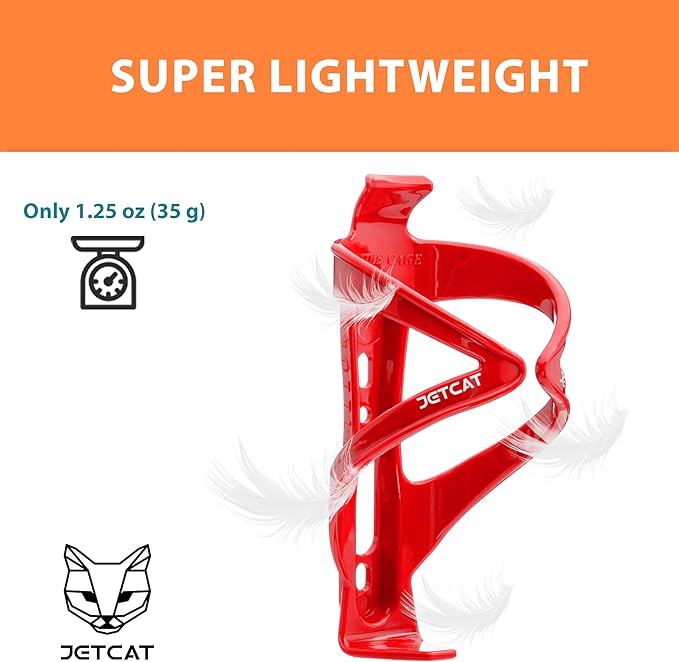 Bike Water Bottle Holder – Bike Cup Holder & Bike Water Bottle Cage for Bicycle, MTB, Mountain, Gravel, Road, eBike | Adult/Kids, Carbon Fiber Biking Accessories Red