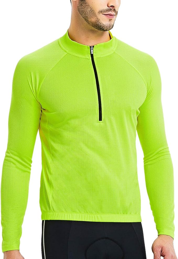 CATENA Men's Cycling Jersey Long Sleeve Shirt Running Top Moisture Wicking Workout Sports T-Shirt