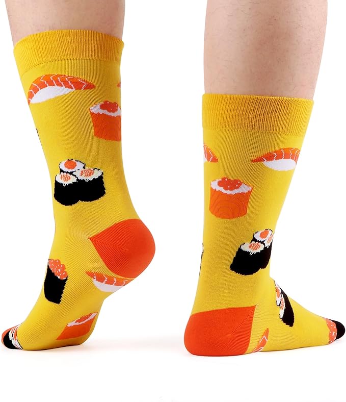 WeciBor Men's Dress Funny Crazy Colorful Novelty Combed Cotton Crew Socks 12 Pack - Size 7-10/10-13/13-15