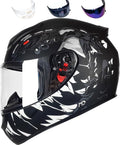 Full Face Motorcycle Helmet Racing Motocross Helmets with Pinlock Compatible Clear&Tinted Visors DOT Model Approved Street Bike Helmet