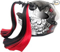 2 PCS Helmet Pigtails, Fun Pigtail Decorations for Helmet with Suction Cup, Detachable Fake Hair Decor, Universal for Motorcycle Bike Helmets (Black & Red)