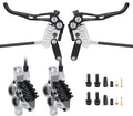 MEROCA IIIPRO E4 Hydraulic Disc Brake Set - 4-Piston MTB Brakes, 641N Braking Force, TUV Certified, Lightweight 475g, for Mountain/E-Bike/Folding Bicycles