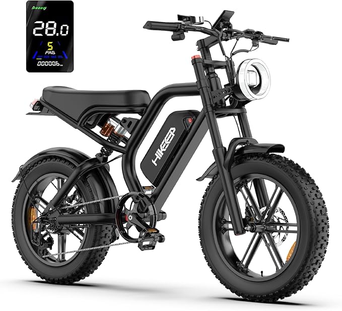 Electric Bike for Adults - 16/20 Inch Fat Tire Ebike, 750W/Peak 1500W Motor Ebike, 48V15.6AH Detachable Battery, 4 Riding Modes Electric Dirt Bike