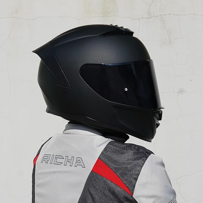 Full Face Motorcycle Helmet,Helmets for Adults Motorcycle, MG611 Motorbike Racing Street Bike Helmets with Black Visor for Men Women,DOT Approved (Matte Black-B, XL)