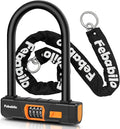 Bike Locks Heavy Duty Anti Theft,4 Digit Combination Ebike u Lock with Cut-Proof Security 4FT x 8mm Chain,Combo Large U Shape Lock for Motorcycle,Scooter,Bicycle,Electric,Moped