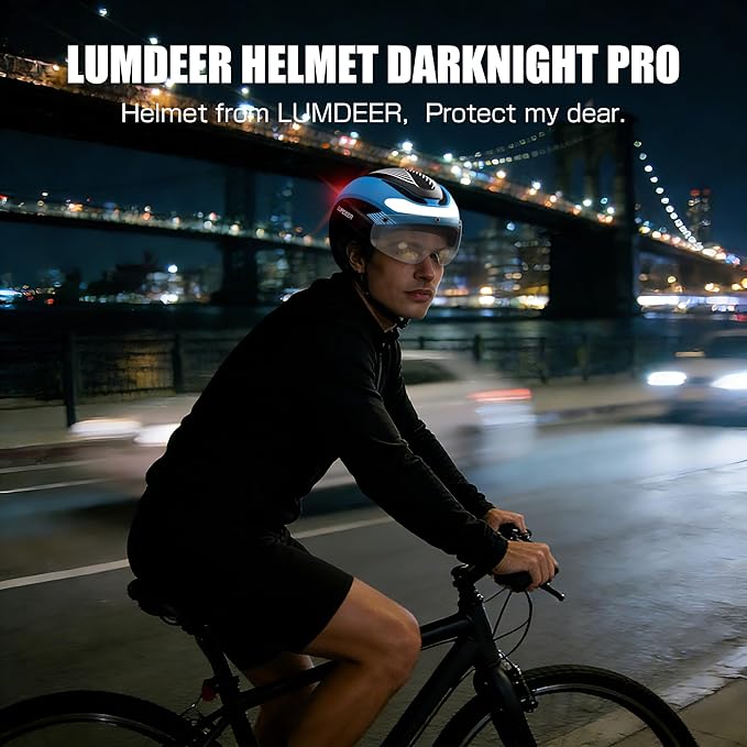 LUMDEER Smart E-bike Helmet with Remote Controlled Turn Signals, Electric Scooter Helmet for Adults with Front & Rear LED Lights, Bike Helmet with Photochromic Visor & Auto Brake Light for Men & Women