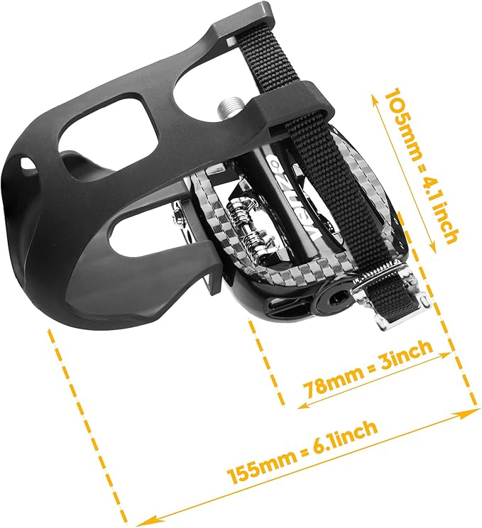 Venzo Bike Toe Clips Cages & Pedals - Compatible with Shimano SPD - Fixed or Adjustable Bicycle Toe Clips & Cleats for Fitness Indoor Exercise Bikes