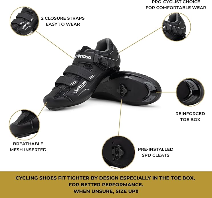Tommaso Strada Mens SPD & Peloton Shoes—Ready-to-Ride with Peloton Delta Cleat or SPD Cleats for Indoor Bikes—Explore Vareity Cycling Shoes & Bike Accessories.