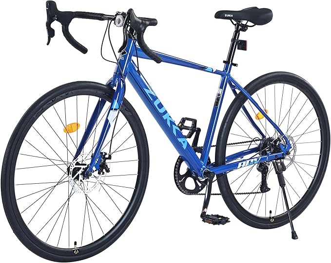 700C Road Bike, 7 Speeds Sport Bike, Light Weight Aluminum Frame, Racing Bike for Men Women Adult Bicycle,2 Colors