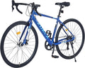 MEGHNA 700C Road Bike 7 Speed Dual Disc Brakes Drop Bar Lightweight Aluminium Alloy Frame 700 x 28C Tires Race Bike Commuter Bike for Men Women Junior