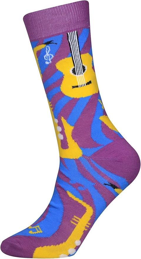 Cansok Men's 2/4 Packs Fun Crazy Novelty Dress Crew Socks