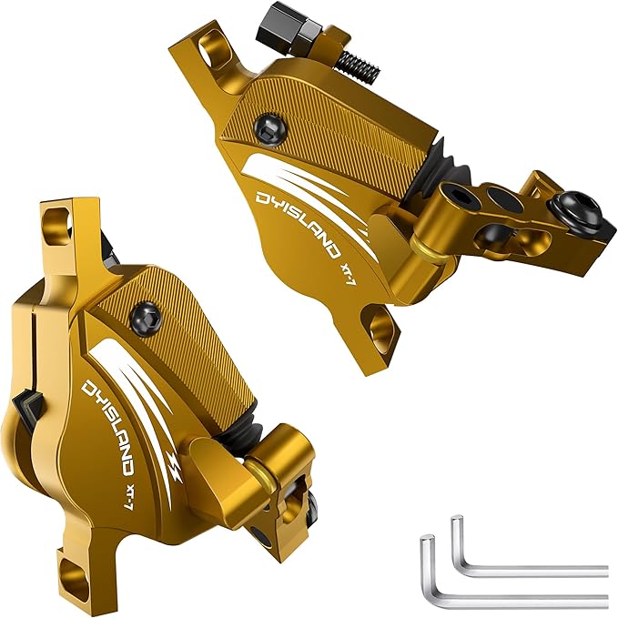 XT-7 Hydraulic Disc Brakes Calipers,Line Pulling/Cable Actuated Front & Rear Brake Calipers for MTB/Mountain Bike/E-Bike.