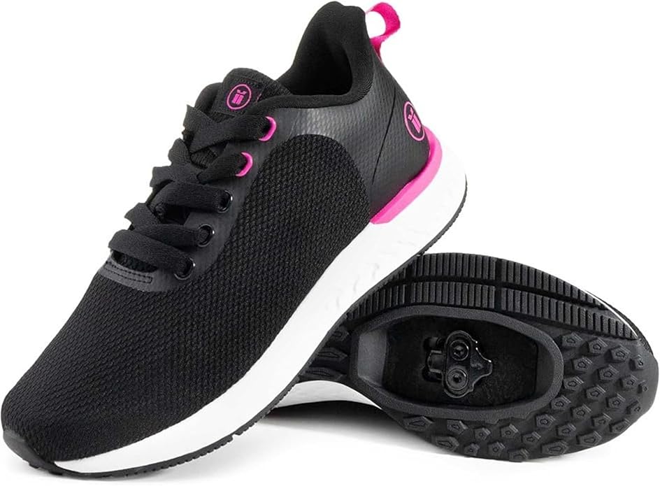 Tommaso Women's Cycling Shoes with Pre-Installed SPD Cleats — Easy to Walk-in Ventilated SPD Cycling Shoes for Women's Spin Classes and Indoor Bikes — Comfortable on Foot and Toebox.