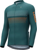 LAMEDA Men's Cycling Jersey Long Sleeve, Breathable Moisture Wicking Bike Shirt, Lightweight Biking Shirt with 3 Rear Pockets