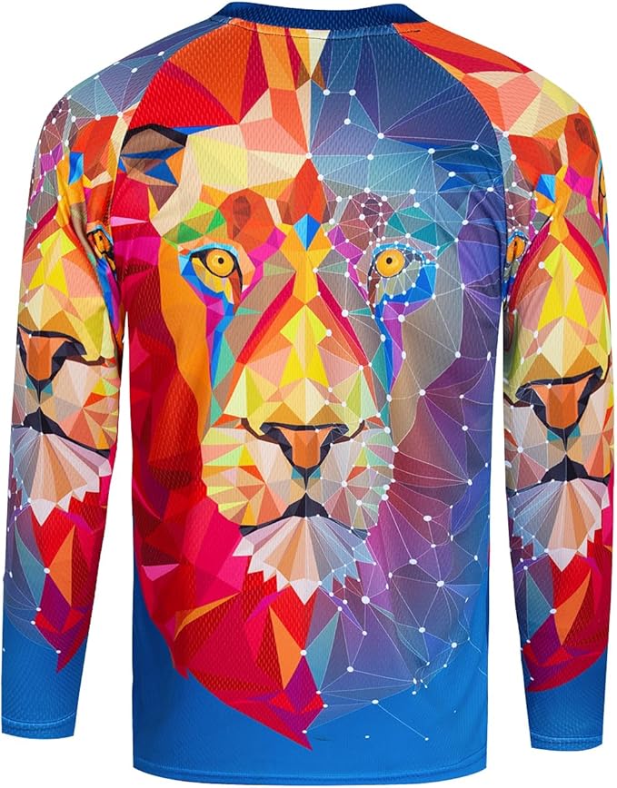 JPOJPO Men's Mountain Bike Jersey Long Sleeve MTB Off-Road Racing Downhill Motocross Shirts Quick Dry&Moisture-Wicking Tops