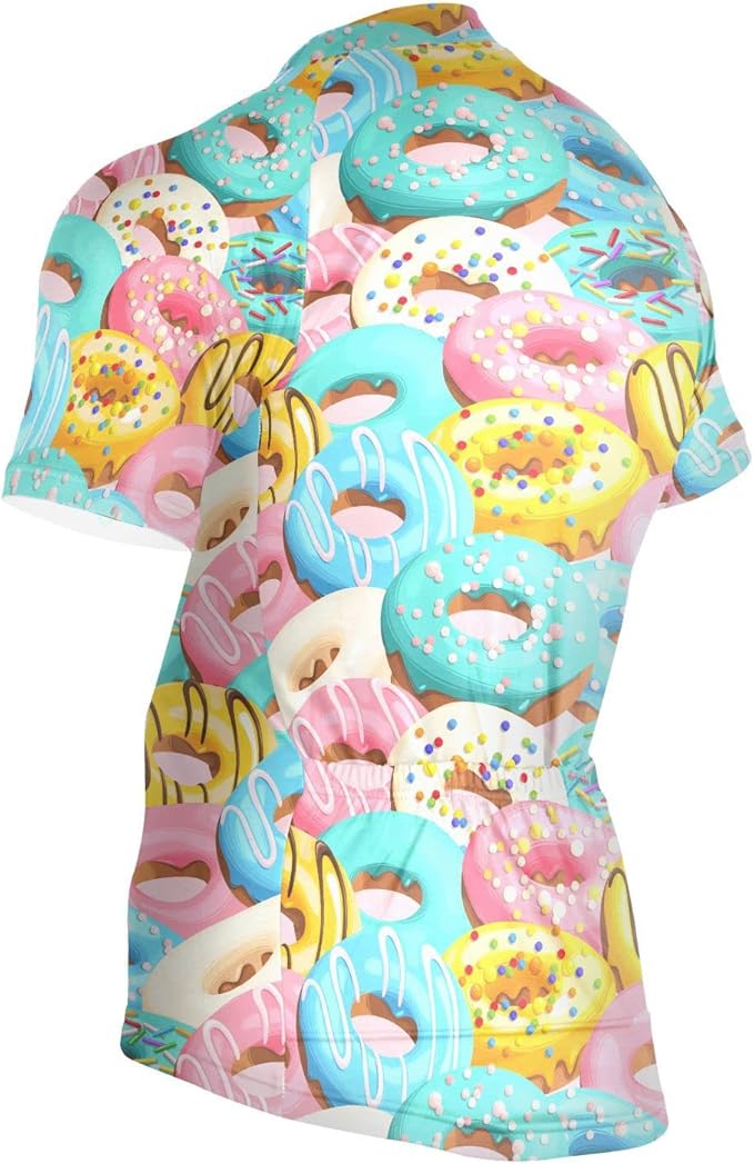 Men's Cycling Bike Jersey Short Sleeve Moisture Wicking, Breathable, Quick Dry Biking Shirt with 3 Rear Pockets