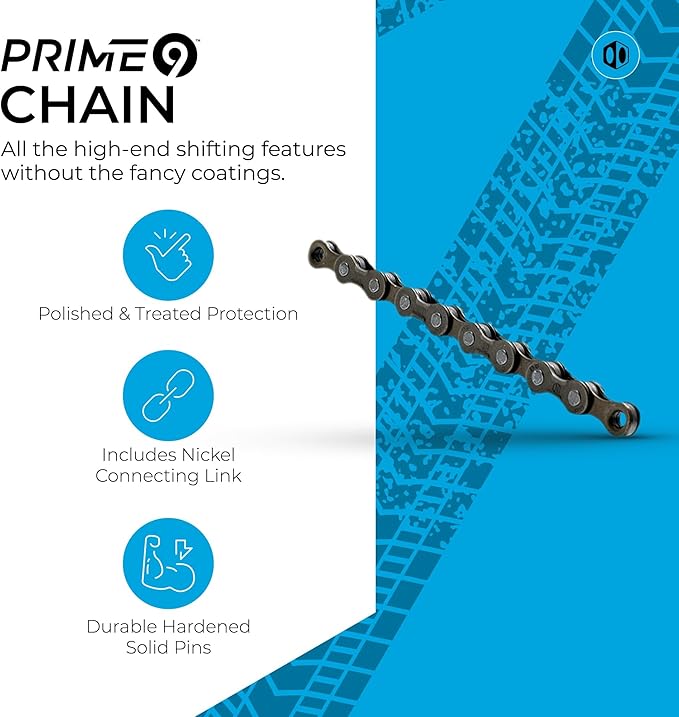 Box Three Prime 9 Multi Shift Non E-Bike and Single Shift E-Bike Cycling Groupset 9 Speed 1x Drivetrain Shifter, Rear Derailleur, Freehub Bike Cassette, Chain | Box Components
