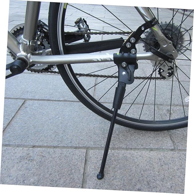 GANAZONO Mountain Bike Kickstand Adjustable Single Sided Support for Parking Rack Durable Aluminum Alloy Leg Support for Road and Mountain Bikes Easy Assembly Black