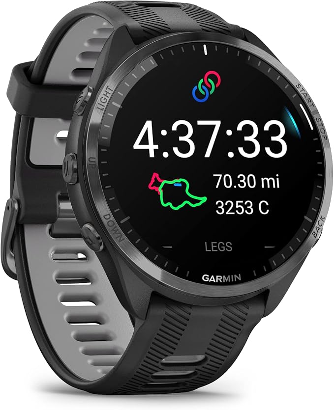 Garmin Forerunner 965 Advanced GPS Multisport Touchscreen Smartwatch, Black | Heart Rate Monitor, Training Stats, On-Device Workouts, Up to 13 Day Battery Life with Signature Series Power Bundle