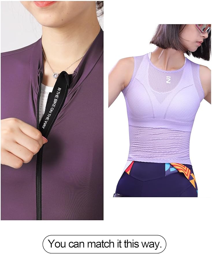 INBIKE Cycling Jersey Women Long Sleeves Bike Shirts with Pockets Quick Dry Bicycle Clothing for Road Biking Riding