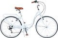 Commuter Bicycle, 26 Inch Ladies Bicycle for Adult, 7-Speed/High-Carbon Steel/Front & Rear Fenders, Ergonomic Upright Design Multiple Colors