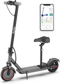 Electric Scooter for Adults - 19/22MPH & 15/22Mile Range, 8.5"/10" Solid Tires Folding Commuter E-Scooter with Dual Suspension, App Control & Dual Brake System, with Seat