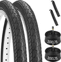 2 Pack 20x1.75 Bike tire, 20 x 1.75 Bicycle Tires and Tubes, 20" Road Bike Tires with Schrader Valve, 20x1.75 Mountain Bike Tire Replacement with 2 Tire Levers for 20 x 1.50/1.75/1.90/1.95"