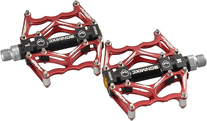 Bike Pedals 9/16" Skull Pattern Mountain Bike Pedals Sealed Bearing Bicycle Pedals Aluminum Alloy Flat Road Bike Pedals