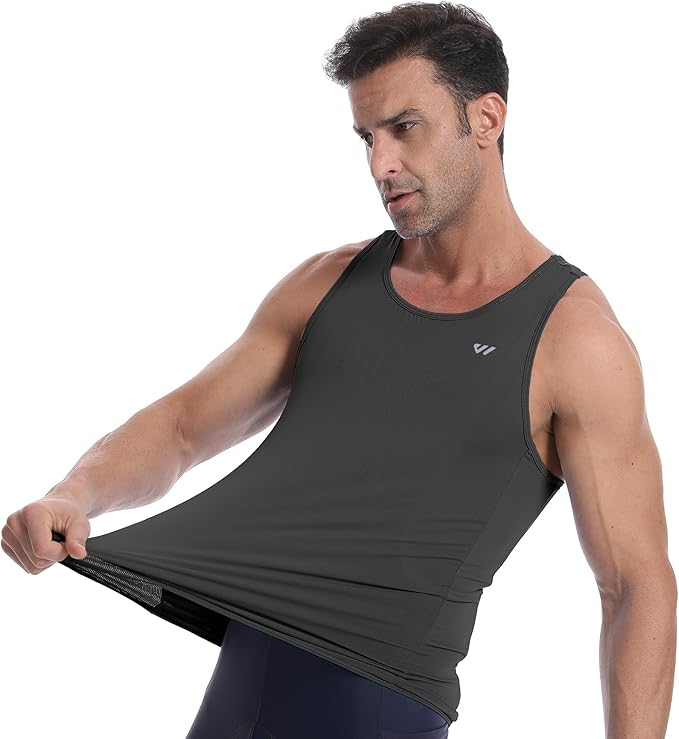 Lo.gas Sleeveless Cycling Jersey Men, Biking Base Layer Breathable and Lightweight with Back Pocket Sports Vest