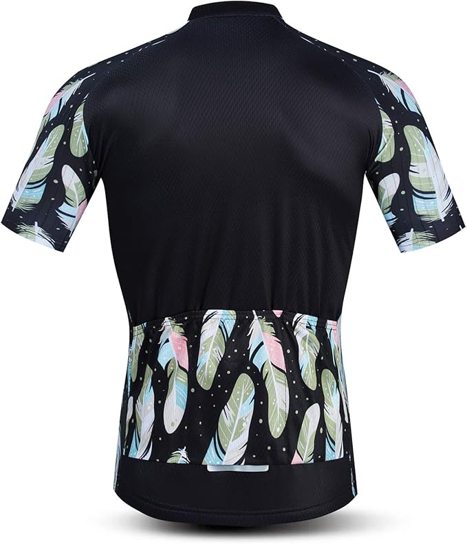 Cycling Jersey Men USA Summer Bike Short Sleeve 3-Pockets Breathable Quick-Dry Shirt S-3XL