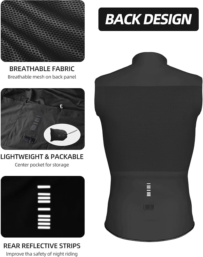 LAMEDA Cycling Jacket for Men Women, Windproof Lightweight Packable Cycling Windbreaker Bicycle Clothing Jacket