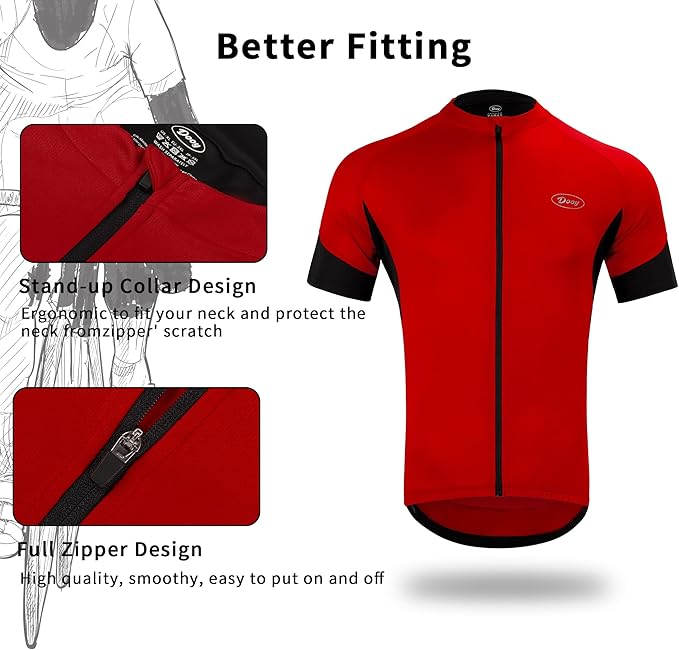 Cycling Jersey Men Bicycle Shirt Short and Long Sleeve MTB Road Biking Jersey with Pockets