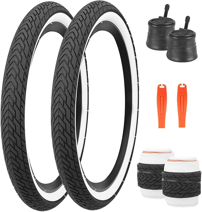 ZUKKA 20 x 2.35 Bike Tire 1/2 Pack 20 inch x 2.35 BMX Bike Tire Folding Replacement Tire for MTB Mountain Bike, BMX Bicycle Commuter Bike