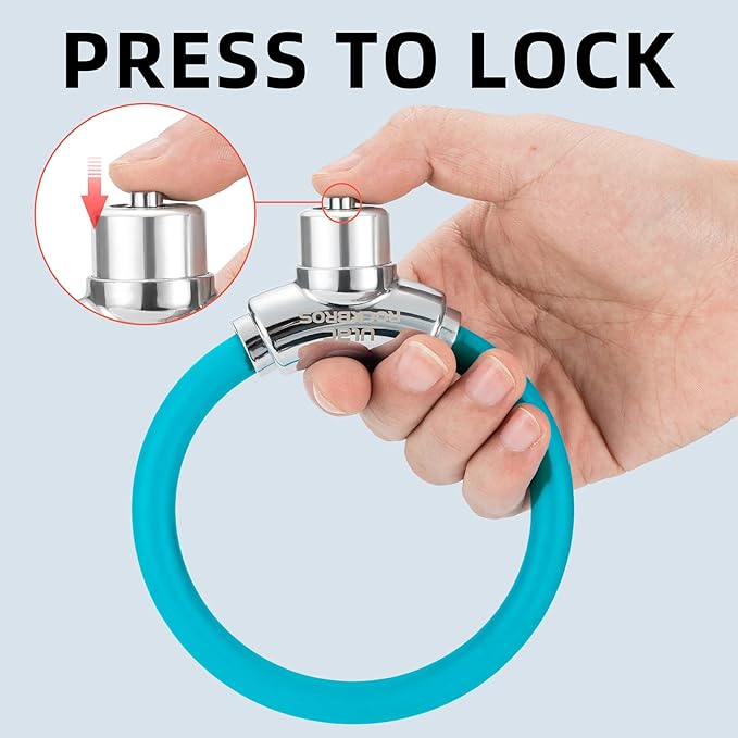 ROCKBROS Anti-Theft Bike Cable Lock, Blue, Portable, Versatile, Security