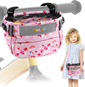 Kids Bike Basket Bag, Waterproof Bicycle Basket Pouch for Girls Boys 6-10, Children's Front Handlebar Bag with Reflective Safety Strap & Detachable Shoulder Strip, Fit Toddlers Bikes Tricycle Scooter