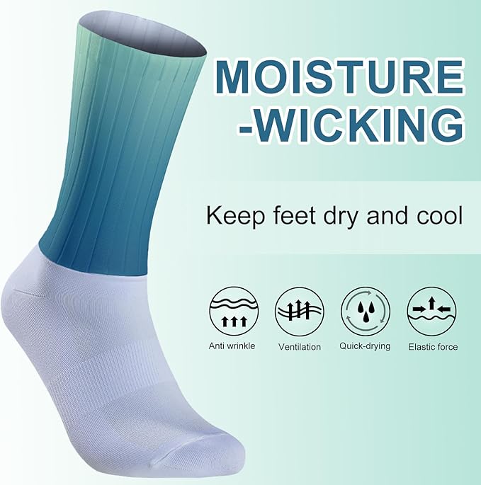 Cycling Socks Athletic Crew Socks Breathable Cushioned Compression Running Hiking Socks For Mens Womens