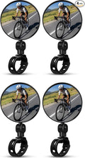 4Pcs Black Adjustable Rear View Mirror for Bikes, Universal Rearview Mirror for Handlebars, Wide Angle Acrylic Convex Safety Mirrors for Adult Bikes/Kids/Road/Mountain Bike
