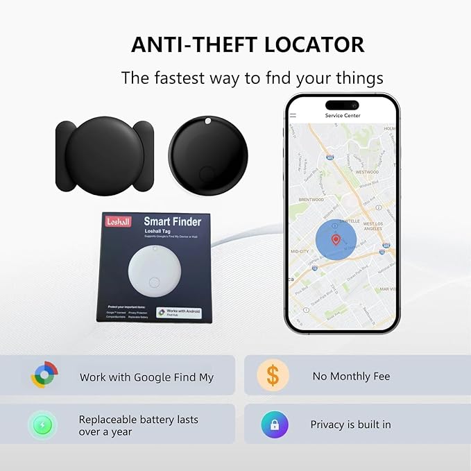 Mini Magnetic GPS Tracker for Vehicles IP65 Waterproof Real-Time Hidden Tracking Device Compatible with Android Only, Anti-Theft Car Tracker for Truck, Motorcycle, Assets（Android Only）