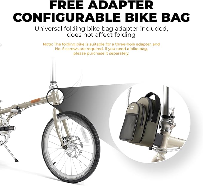 ROCKBROS VDS 20 Inch for Adults, 26lb Lightweight Foldable Bike for Women & Men, Shimano 8-Speed Adult Folding Bicycle with Disc Brakes, Portable Commuter City Bike
