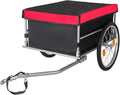 Aluminum Bicycle Trailer, Foldable Bike Cargo Trailer with Universal Hitch, 20'' Wheels, Removable Cover, Folding Frame Quick Release, Ebike Trailers for Camping, Groceries, 120 LBS Capacity, Red