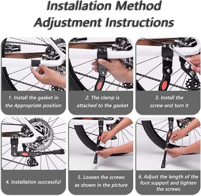 Bike Kickstand for Vitus E Sentier E Substance Zenium Razor, Non-Slip Alloy Rear Side Bicycle Stand Adjustable Bike Kickstand for 22" to 27.5" Wheels