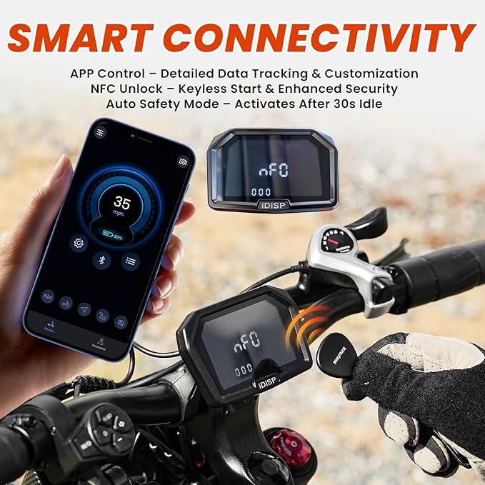 Electric Dirt Bike for Adults, 𝟰𝟬𝟬𝟬𝗪/𝟮𝟬𝟬𝟬𝗪 𝗣𝗲𝗮𝗸 27AH/18.2Ah Off-Road Motorcycle, 35MPH 65+ Mile Range, 19" Fat Tire, Hydraulic Brakes, APP & NFC Control