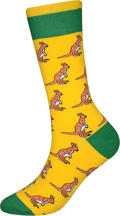 Cansok Men's 2/4 Packs Fun Crazy Novelty Dress Crew Socks