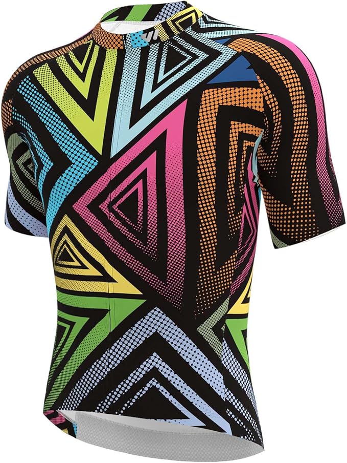 Wulibike Men's Cycling Jerseys Short Sleeve Bike Biking Shirts Full Zip with Pockets Road Bicycle Clothing