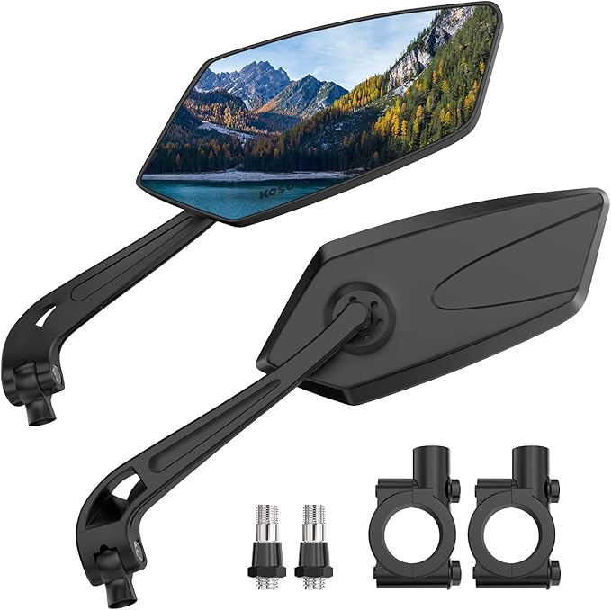 2 Pack Bike Mirrors, eBike Mirrors for Handlebars, 360° Adjustable Safety Bicycle Rear View Mirrors, Scratch Resistant Glass Lens, Bicycle Universal Fit Accessories